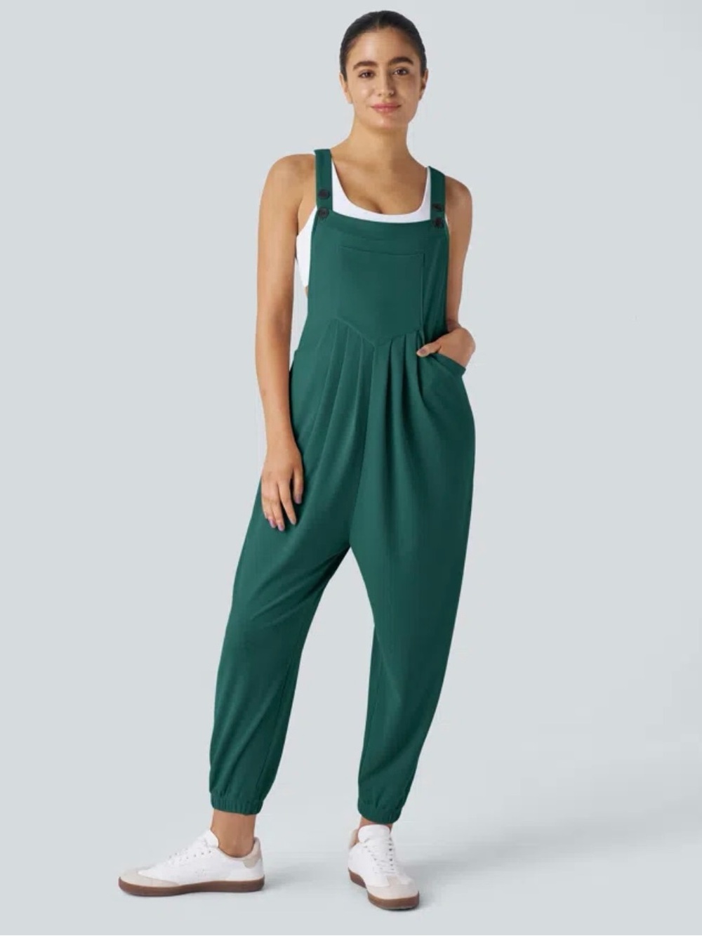 Halara Women’s Pockets Waffle Casual Jogger Overalls